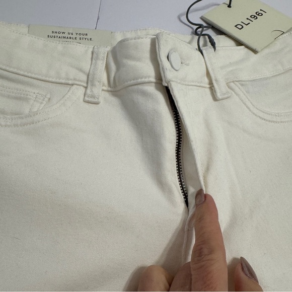 DL1961 Florence Cropped Skinny Jeans White Porcelain Size 28 NWT - Picture 14 of 14
